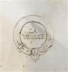 (LA VELOCE LINE.) Highly decorative footed silver dessert plate;